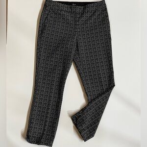 Renuar Black White Patterned Cropped Pants, size 6